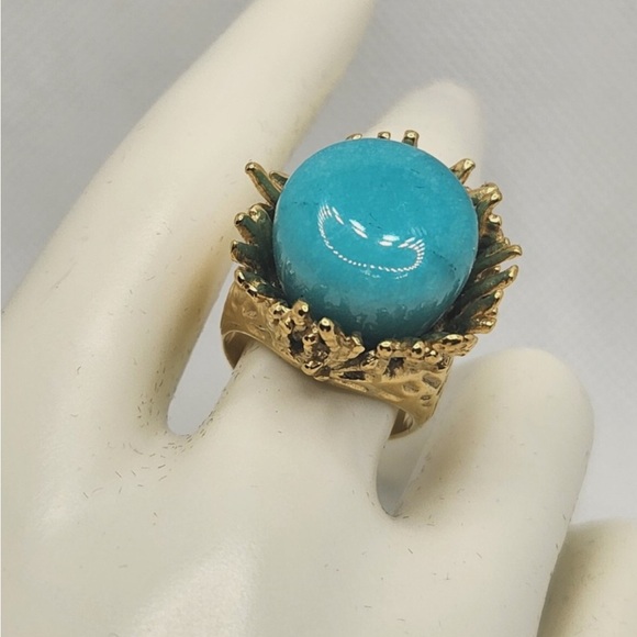 Plunder Jewelry - Plunder Gold Ring with Blue Stone